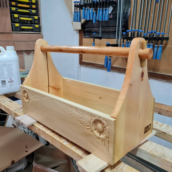 Carved tool box